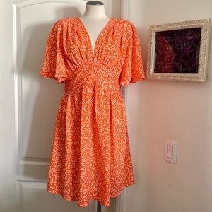 Orange Floral Dress